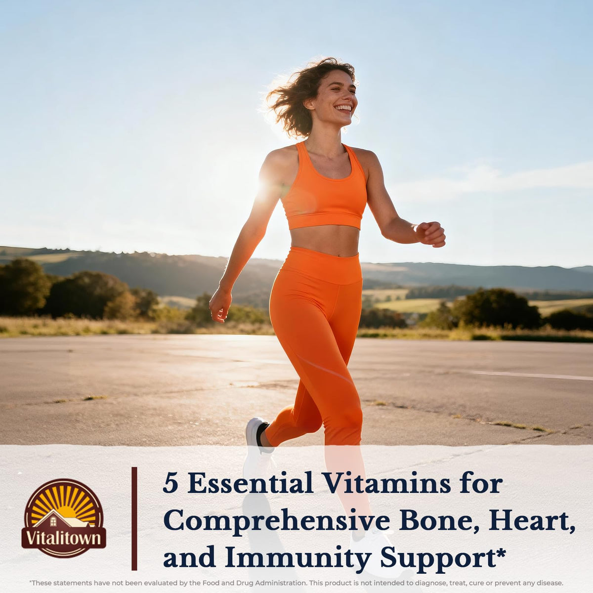 Vitalitown Vitamin ADK supplement facts panel displaying vitamin D3 5000 IU dosage
