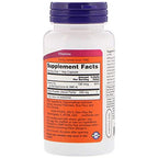 Side label view of NOW Foods Vitamin K2 supplement showcasing ingredient details and supplement facts