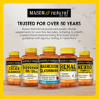 Side view of Mason Natural Vitamin K bottle detailing clean allergen free testing
