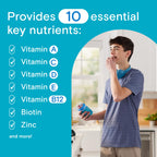 Back label of One A Day teen boy daily essentials multivitamin showing full supplement facts and ingredients list.