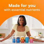One A Day premium imported teen multivitamin bottle showing gelatin free and soy free health certifications.