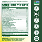 MegaFood prenatal supplement bottle side label