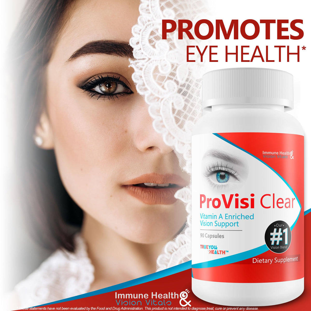 Close up of Pro VisiClear capsule texture and supplement branding