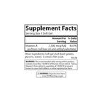 Carlson Vitamin A 25000 IU softgels nutritional information label