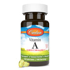 Top view of Carlson Vitamin A imported supplement bottle