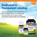 Close up of Carlson Vitamin A packaging details