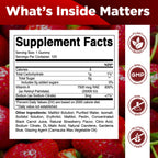 Vitamatic Vitamin A strawberry gummies supplement facts label