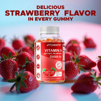 Top view of Vitamatic vitamin A gummy bottle