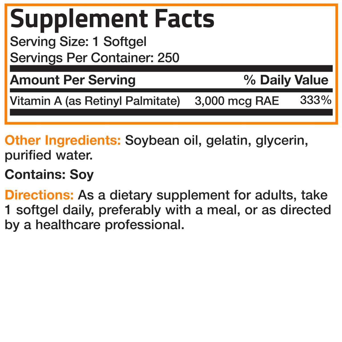 Close Up Of Bronson Vitamin A Dietary Supplement Softgels In Palm