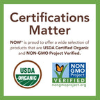 NOW Foods BetterStevia zero calorie sugar alternative organic certification logo view