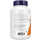 Side angle view of NOW Foods Super Enzymes 180 tablets bottle showing usage instructions