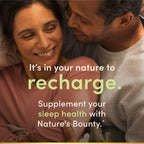 Close up of the imported Nature's Bounty Melatonin 1 milligram easy to swallow tablets