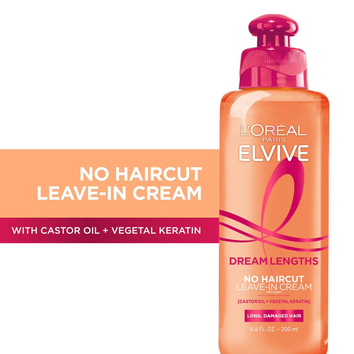 L'Oreal No Haircut leave-in cream with castor oil for long damaged hair