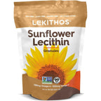 Lekithos Sunflower Lecithin Granules 16 Ounce front packaging view showing vegan and soy free labels