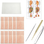 WOOPSOO Magnetic Acupressure Ear Seeds Kit front view with 1200 pieces and tools.