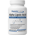 Superior Labs Alpha Lipoic Acid 600mg bottle front view for nerve support