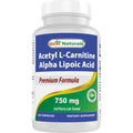 Best Naturals Acetyl L-Carnitine and Alpha Lipoic Acid 750 mg bottle front view