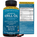 Viva Naturals Antarctic Krill Oil 1250mg 60 Capsules front view premium omega 3 supplement