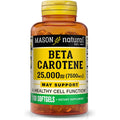 Mason Natural Vitamin A Beta Carotene 100 softgels bottle front view for vision support.