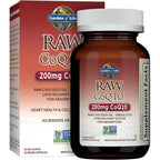Garden of Life Raw CoQ10 200mg 60 capsules front bottle view authentic USA import lifestyle shot