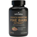 NATUREBULK French Maritime Pine Bark Extract 400 mg 120 vegan capsules front view premium antioxidant supplement