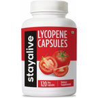 STAY ALIVE Lycopene Supplement 60mg bottle front view showing 120 vegetarian capsules text.