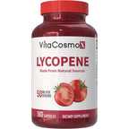 VitaCosmoX Lycopene 50 Milligrams Vegan Capsules front view bottle for antioxidant support