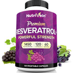 Nutrivein Premium Resveratrol 1450mg 120 Capsules front view bottle