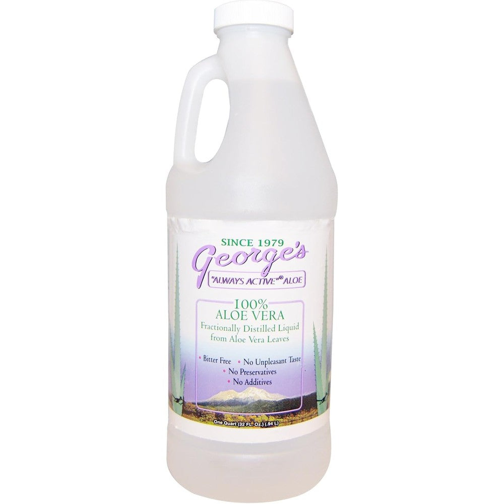 George's Aloe Vera 100 Percent Pure Liquid Supplement 32 Fluid Ounces front view