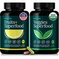 Etta Vita Organic Potent Fruits and Veggies Supplement front view bottle set for daily whole food nutrition