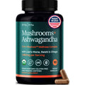 Etta Vita Organic Lion's Mane and Ashwagandha Complex 90 veggie capsules bottle front view