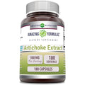 Amazing Nutrition Artichoke Extract 500mg 180 Capsules front view bottle for liver health.