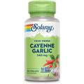 Solaray Cayenne Garlic 540 mg 100 VegCaps front view bottle for cardiovascular health