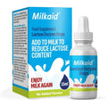Milkaid Lactase Enzyme Drops 0.5 fluid ounce bottle front view for lactose intolerance relief