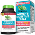 Zenwise Health 3-in-1 Women's Probiotic 60 count front bottle view for digestive health.