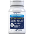 Piping Rock Dairy Relief Lactase Enzyme ninety milligram sixty tablets front bottle view