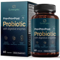 Sunergetic 4-in-1 Probiotic 60 capsules front view bottle for premium gut health