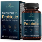 Sunergetic 4-in-1 Probiotic 60 capsules front view bottle for premium gut health