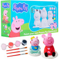 Get Trend Peppa Pig Paint Your Own Figurines Kit front view showing character plaster figures.