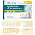 MQUPIN Hydrocolloid Gel Blister Bandages 40 count front view waterproof protection.