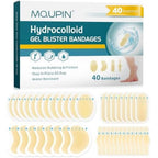 MQUPIN Hydrocolloid Gel Blister Bandages 40 count front view waterproof protection.