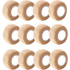 TRTYEF Self Adhesive Bandage Wrap 12 Rolls front view beige cohesive tape.