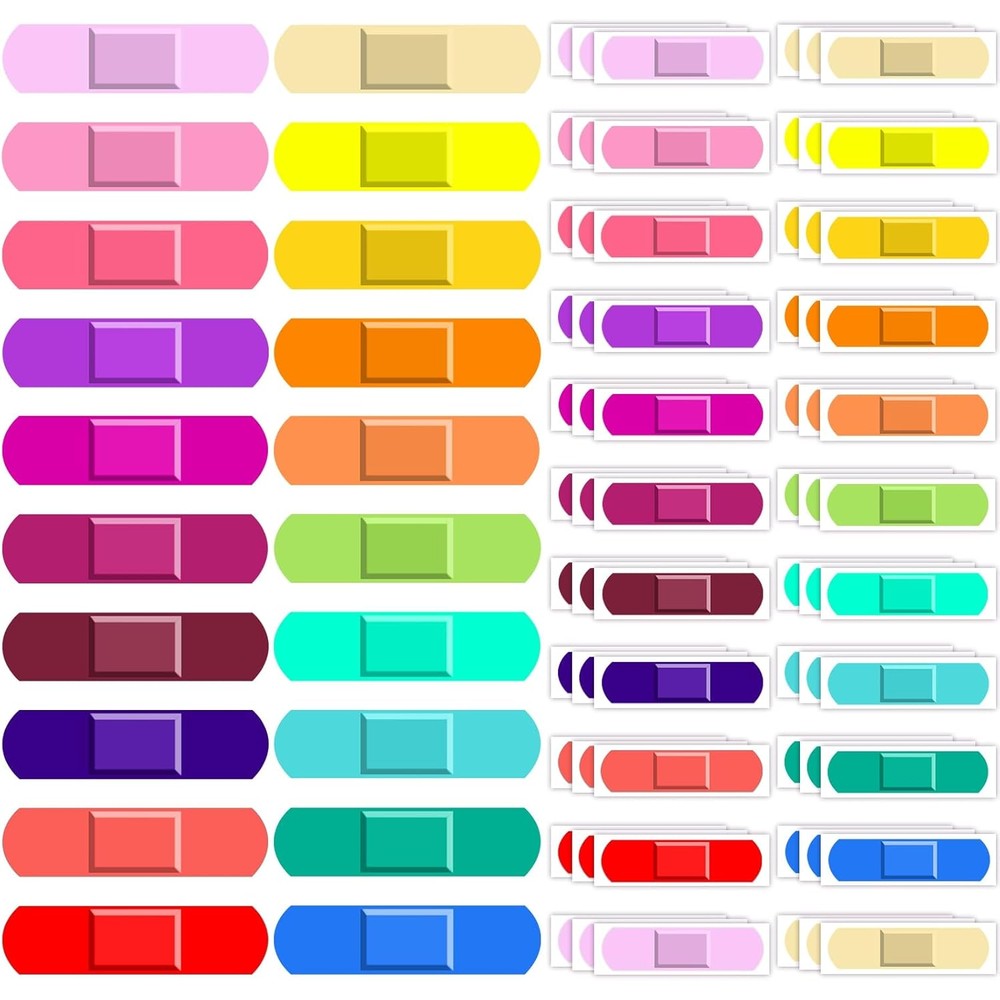 Abeillo Sublaga kids bandages 200 count front view neon colors