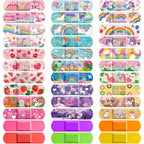 Flasoo 360 Pieces Kids Cartoon Bandages front view of colorful box.