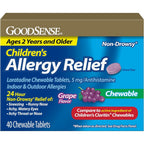 GoodSense Children's Allergy Relief Loratadine 5 mg bottle front view for kids.