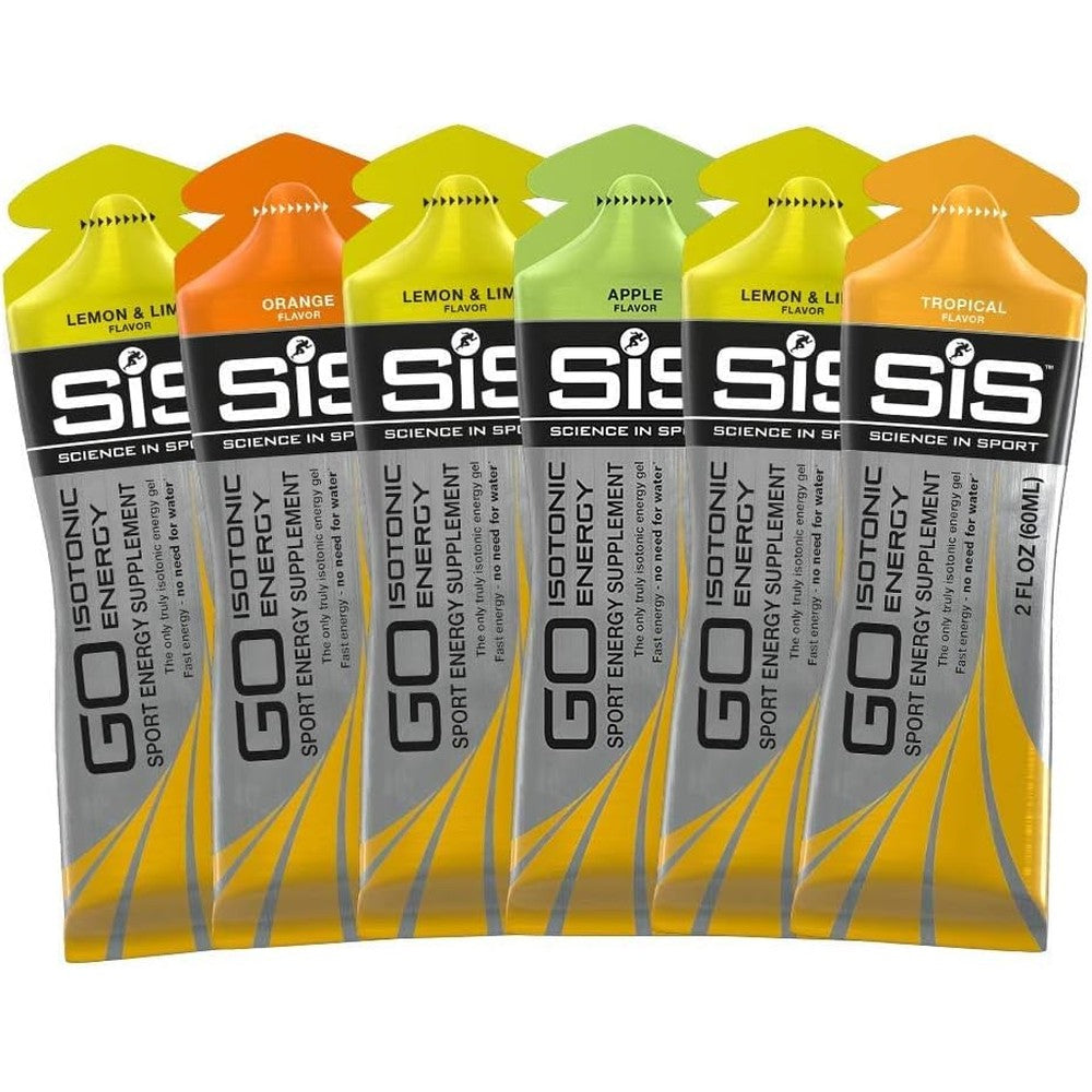 Science In Sport GO Isotonic Energy Gel Variety Pack front view showing assorted flavors