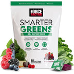 Force Factor Smarter Greens Superfood Chews front packaging view for gut health.
