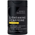 Sports Research L-Theanine and Caffeine bottle front view for focused energy