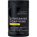 Sports Research L-Theanine and Caffeine bottle front view for focused energy