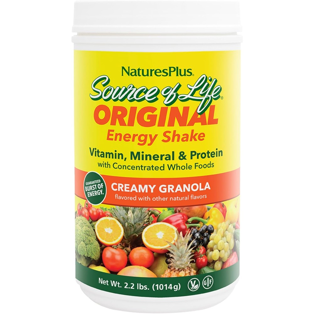NaturesPlus Source of Life Energy Shake 2.2 lbs front view protein powder